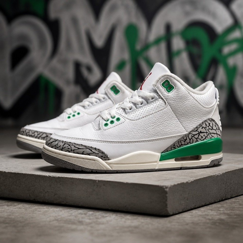 Air Jordan 3 Retro Lucky Green Style # CK9246-136‎ Women's Size 6.5